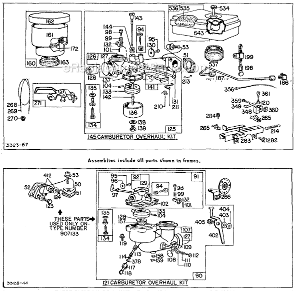 Page C Diagram and Parts List for 60700SERIES  Briggs and Stratton Engine